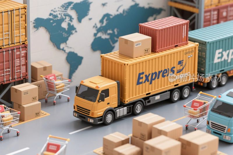 物流运输场景插画