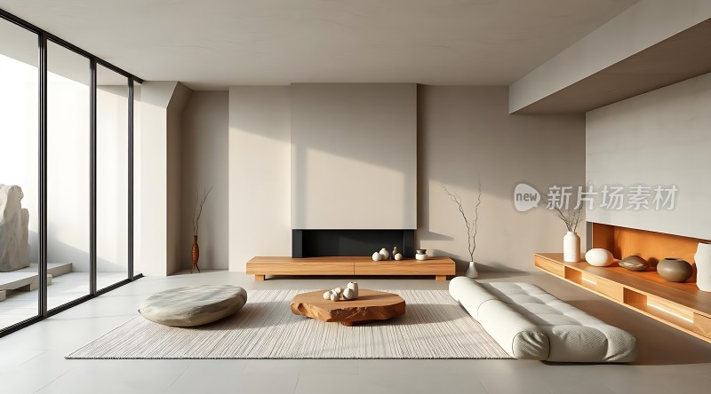 现代简约客厅设计自然光线与木质家具相得益彰