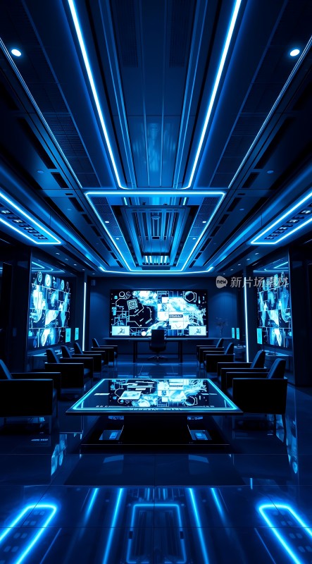 科技感会议室未来主义设计风格
