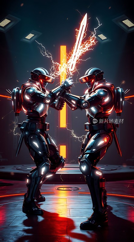 机器人对战能量剑交锋