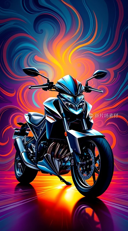 炫彩摩托速度与激情的象征