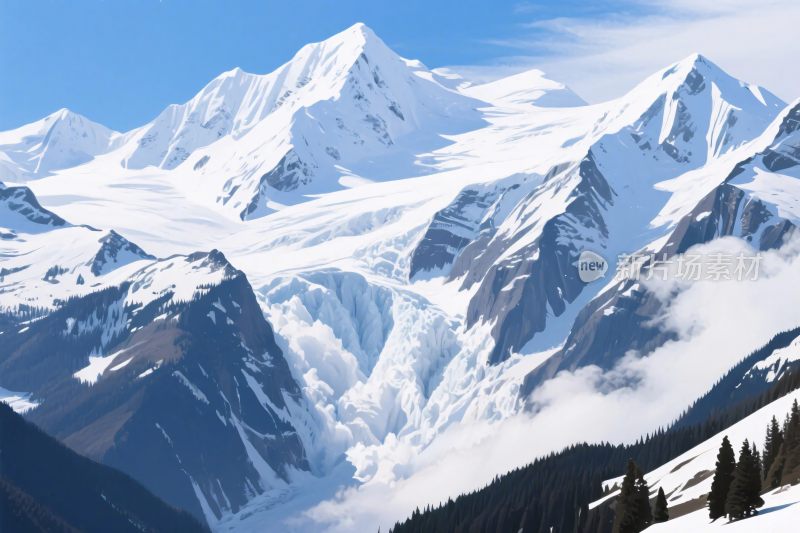 壮丽雪山风景图