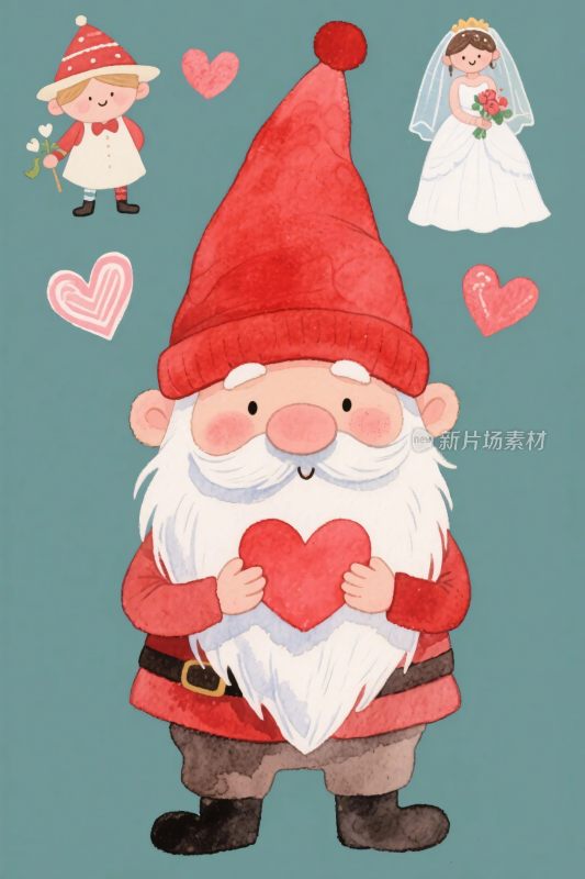 卡通圣诞精灵插画