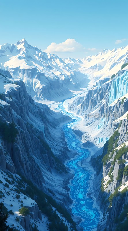 冰封峡谷碧波荡漾