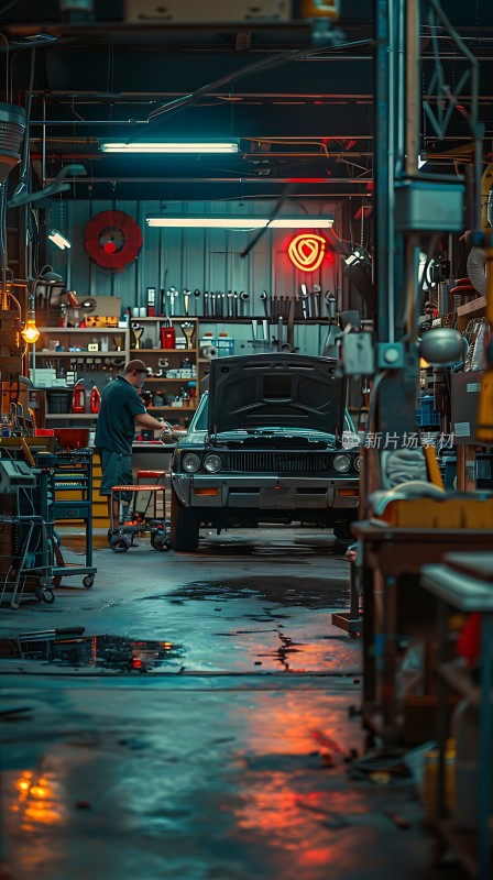 机械车间里的维修工作