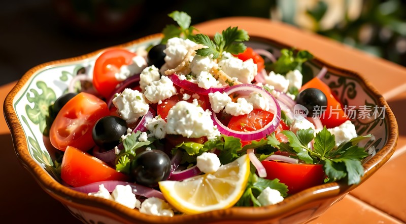 清新蔬菜沙拉色彩缤纷健康美味！