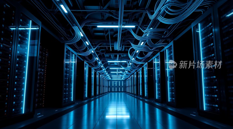 科技感数据中心走廊
