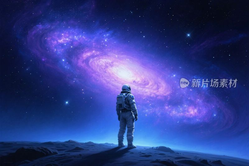 宇航员望星空场景