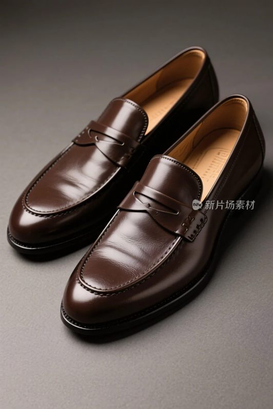 棕色乐福皮鞋展示