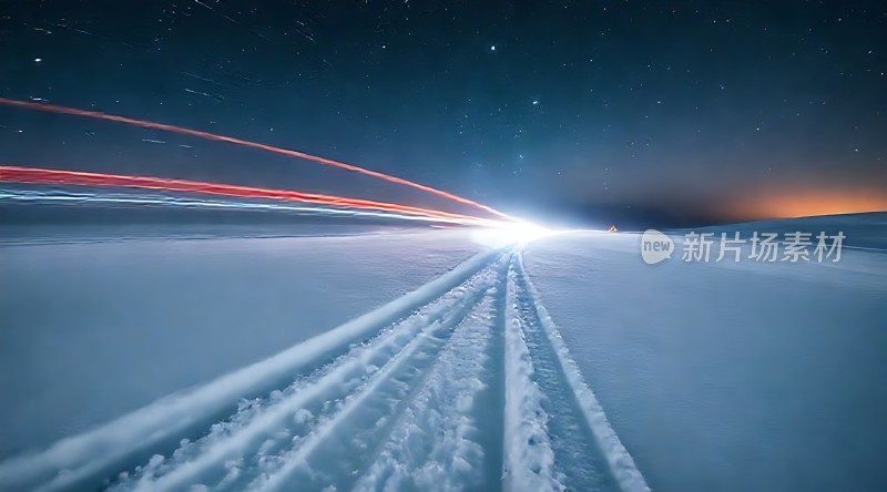 雪地星空下的光影之旅