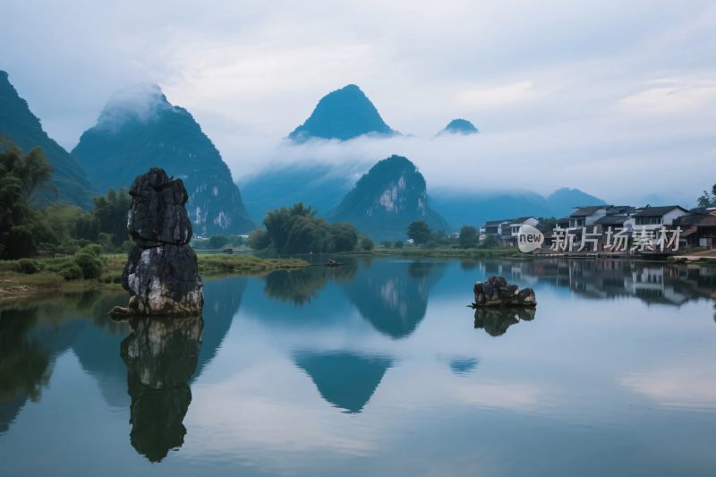 山水湖泊自然风光