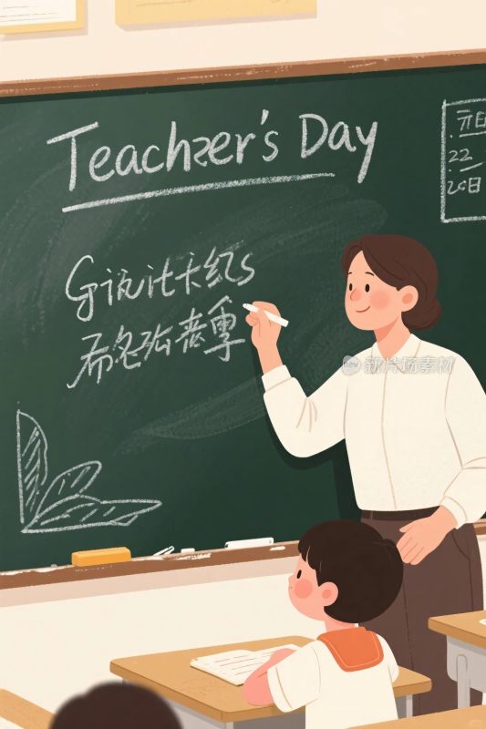 教师节课堂插画
