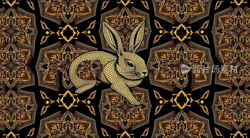 金兔图案背景设计
