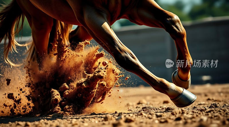 骏马奔腾尘土飞扬