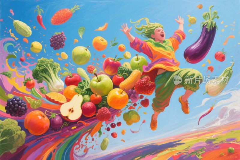 活力果蔬插画