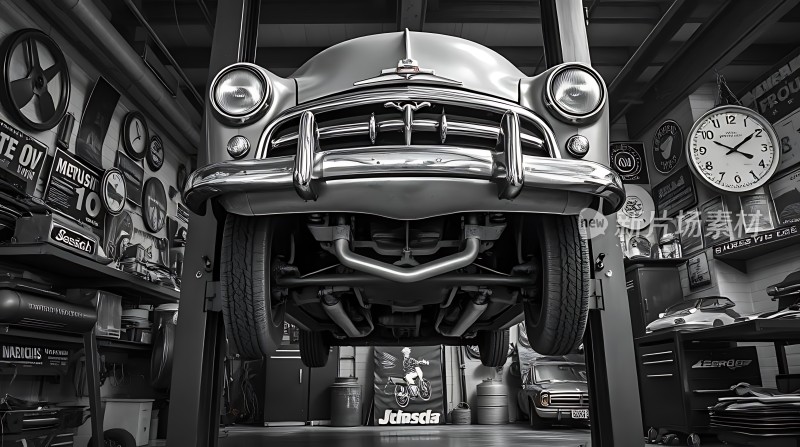 经典汽车维修车间