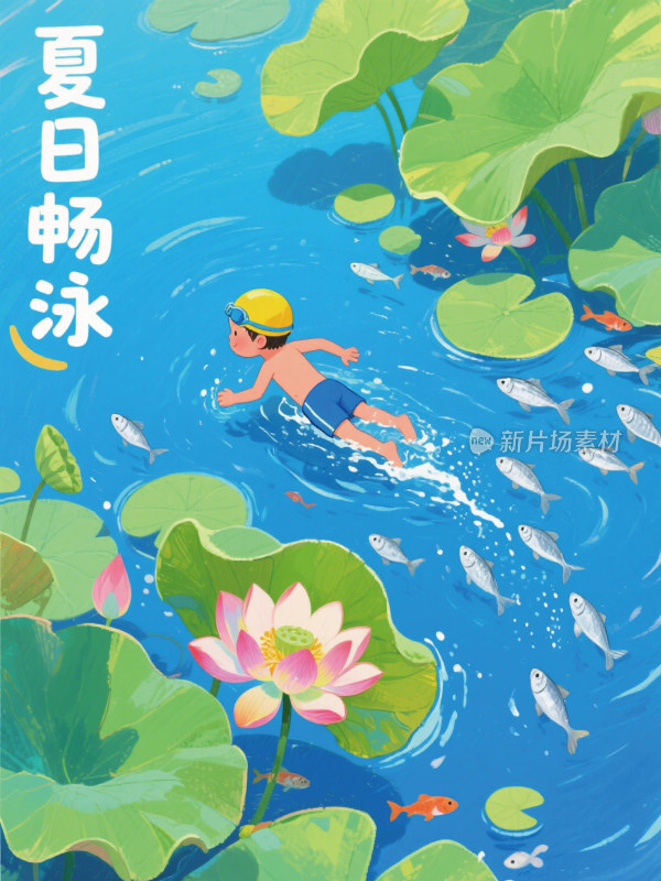 夏天手绘节气插画