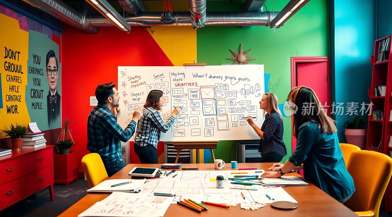创意碰撞头脑风暴会议现场