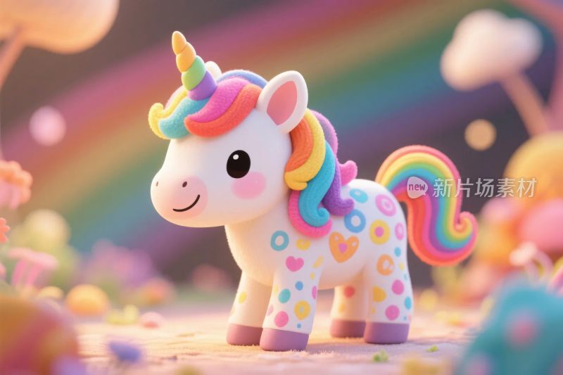 彩虹独角兽插画