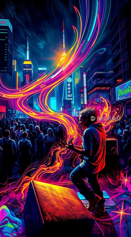 霓虹舞者街头音乐风暴
