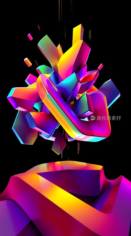 多彩几何艺术装置