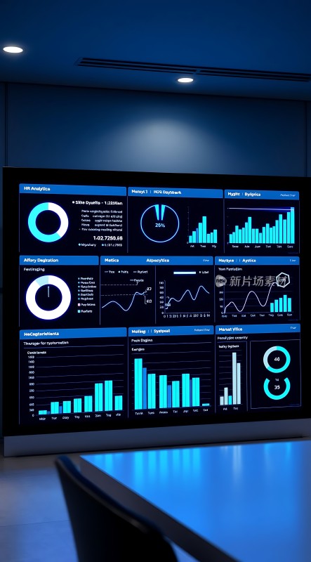 智能监控中心大屏展示数据分析与系统状态