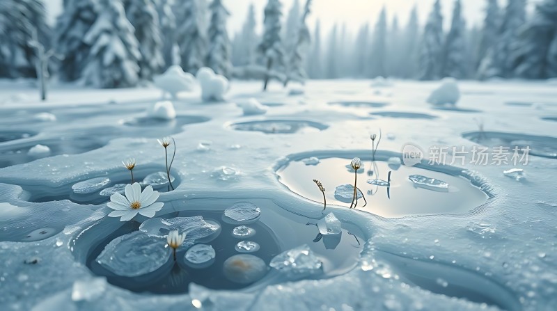 冰封雪原上的顽强生命