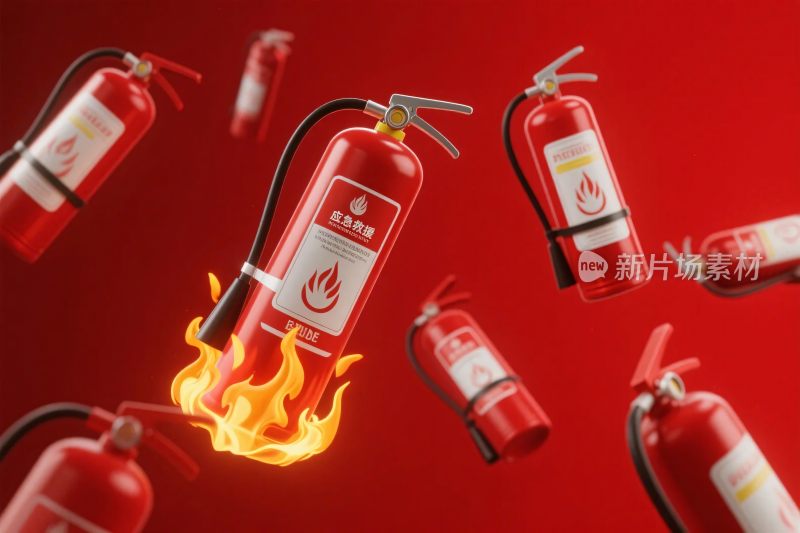 消防灭火器火焰展示