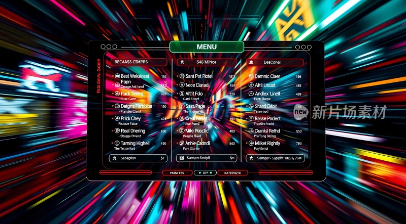 新片场素材菜单界面设计