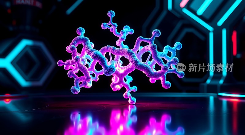 新片场素材科技感分子结构图