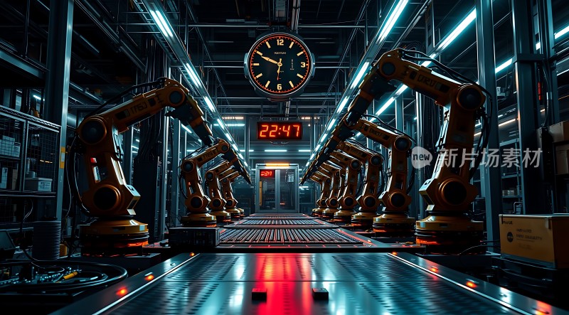 未来工厂机器人生产线高效运作
