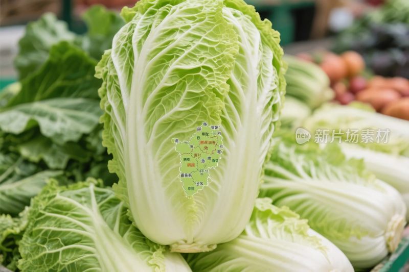 新鲜白菜蔬菜摆摊
