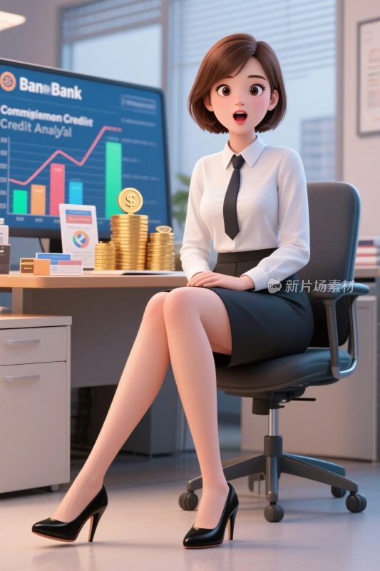 金融办公女性插画