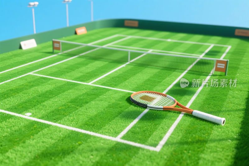 卡通网球场地场景