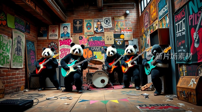 熊猫乐队现场演奏