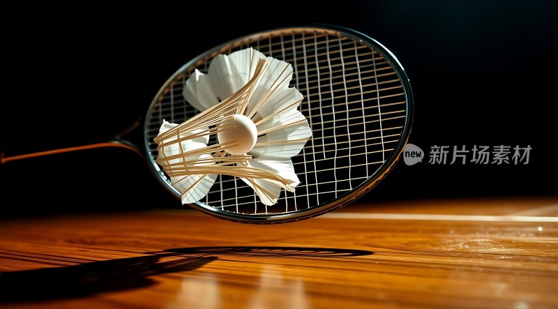 新片场素材 羽毛球拍与羽毛球