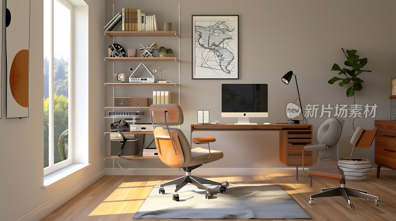 阳光书房现代简约办公空间