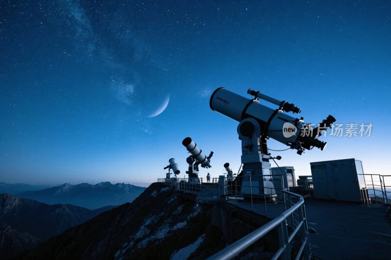 天文台望远镜夜空场景