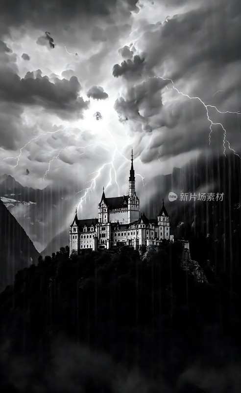 雷雨中的神秘城堡