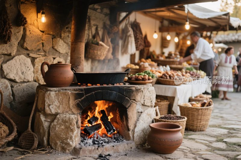 老街烹饪集市场景