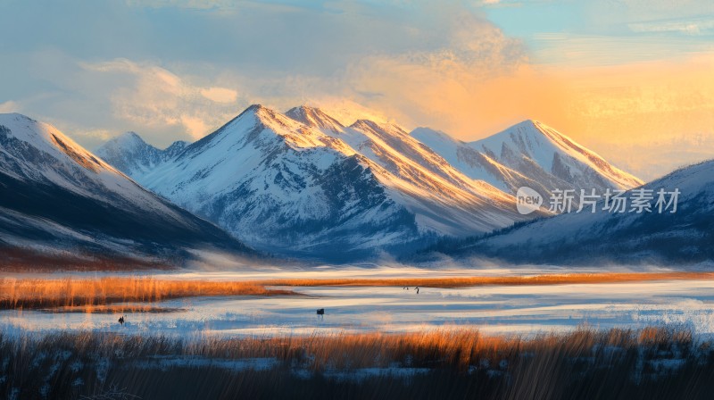 雪山朝晖