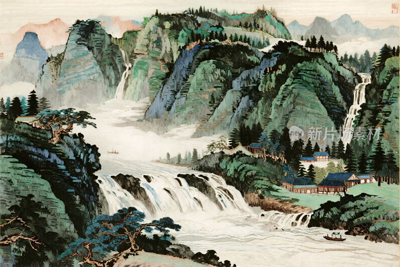 山水国画风景图