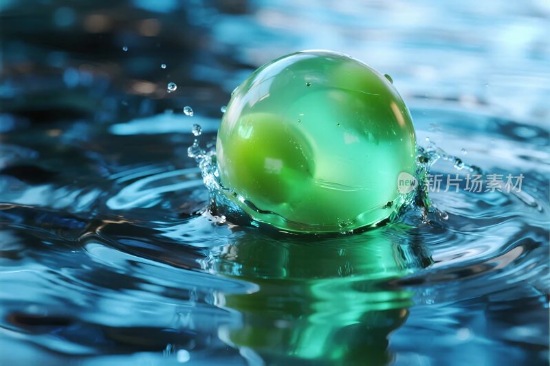 绿色水滴水面动态