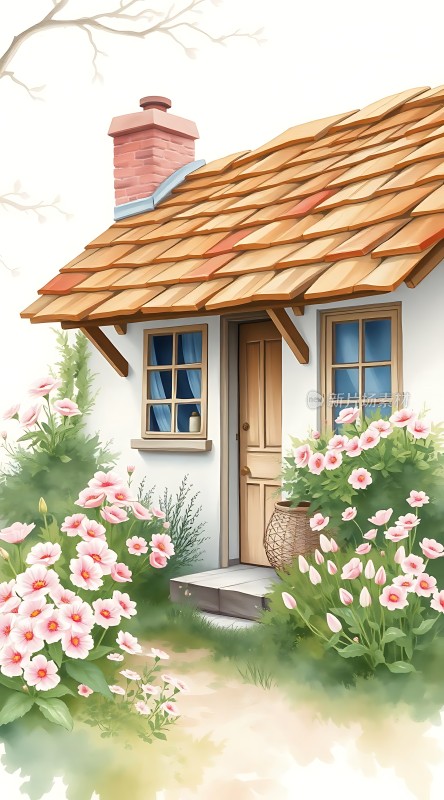 温馨小屋花团锦簇宁静家园