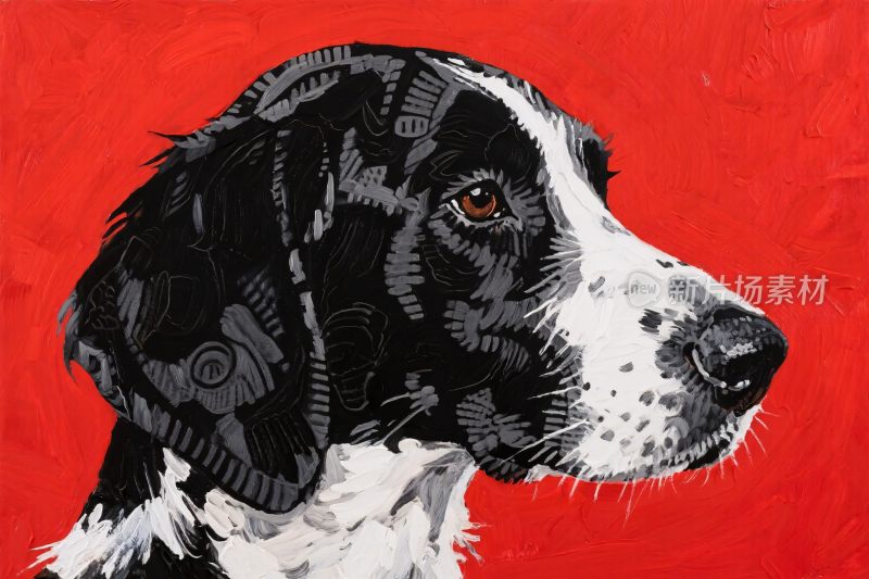 黑色斑点狗插画