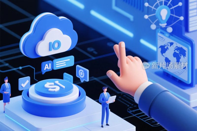 科技风格数字经济插画