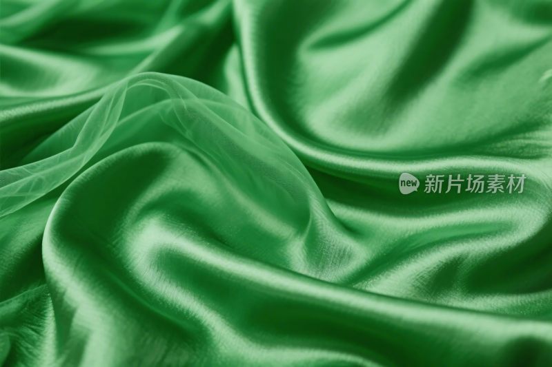 绿色丝绸布料特写