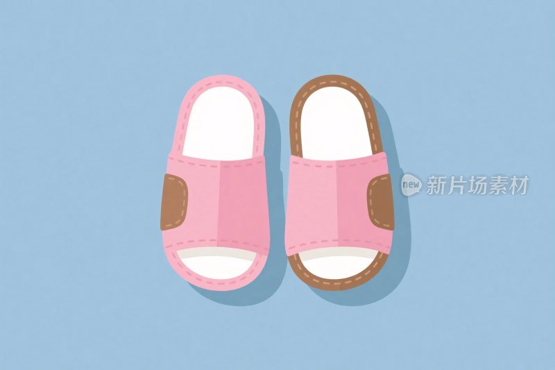 卡通风格拖鞋插画