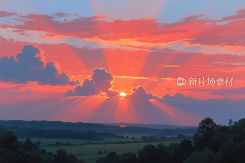 夕阳风景美景日出