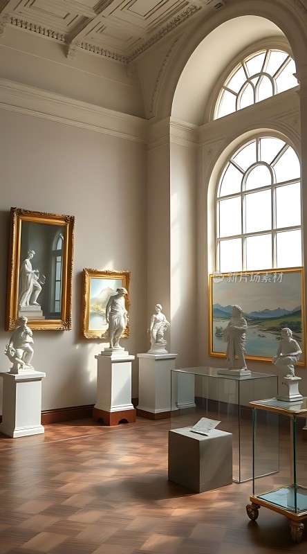 艺术殿堂雕像与画作共舞